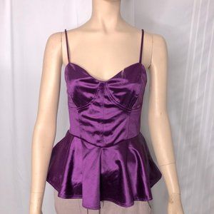 Fashion Nova Purple Corseted Peplum Camisole Med